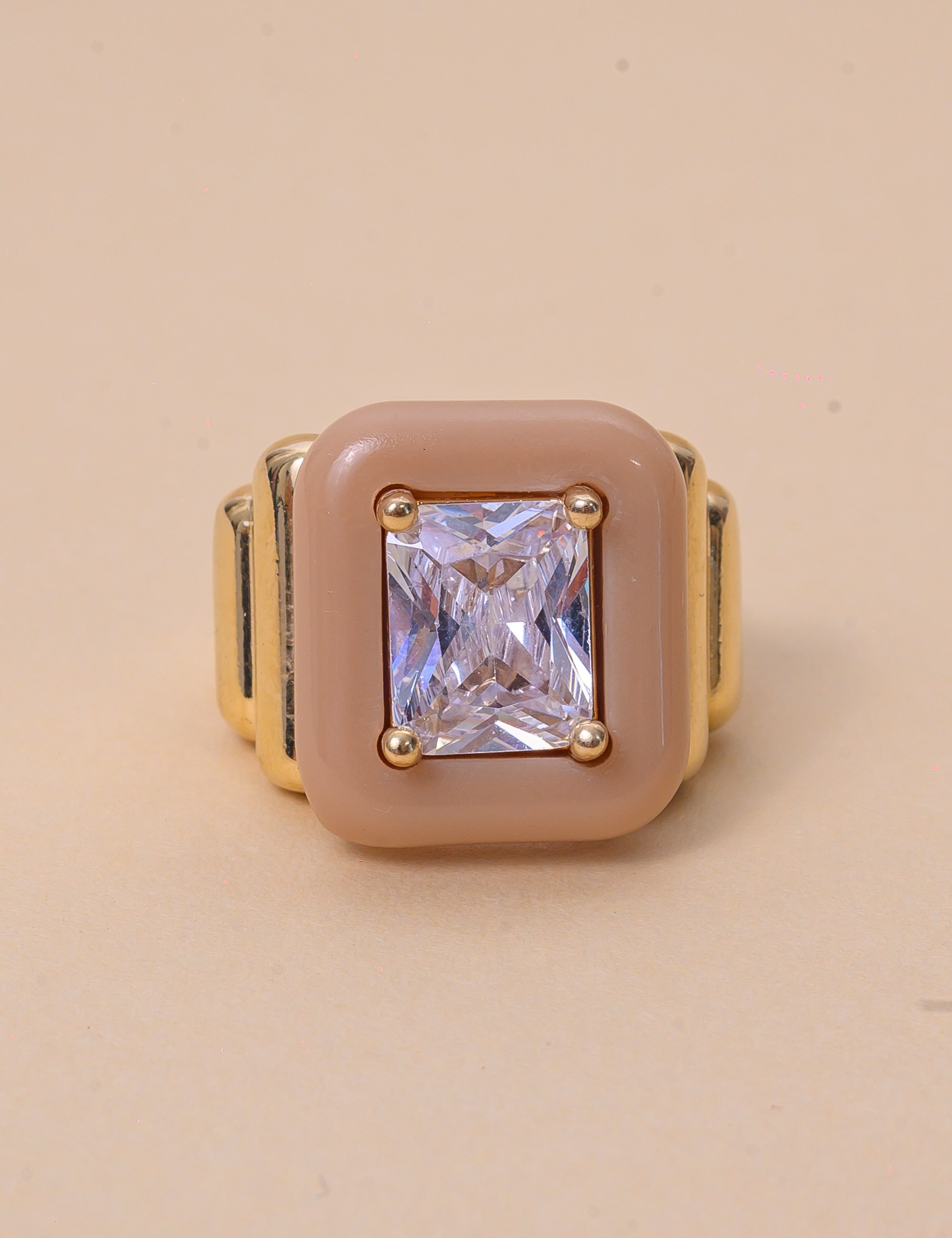 ANEL CRISTAL RESINA BEGE OURO - AN29131VO09