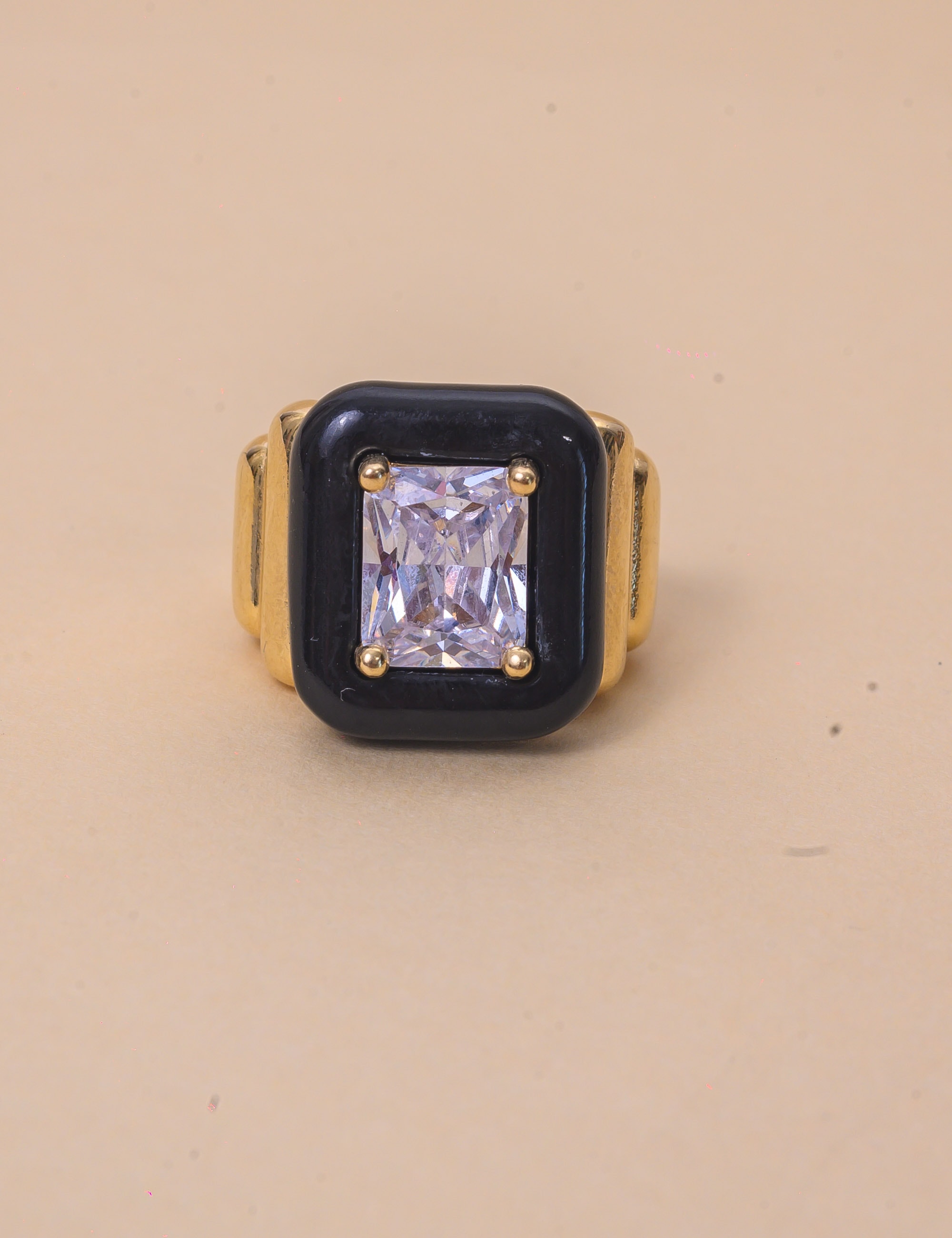 ANEL CRISTAL RESINA PRETO OURO - AN29131VO04