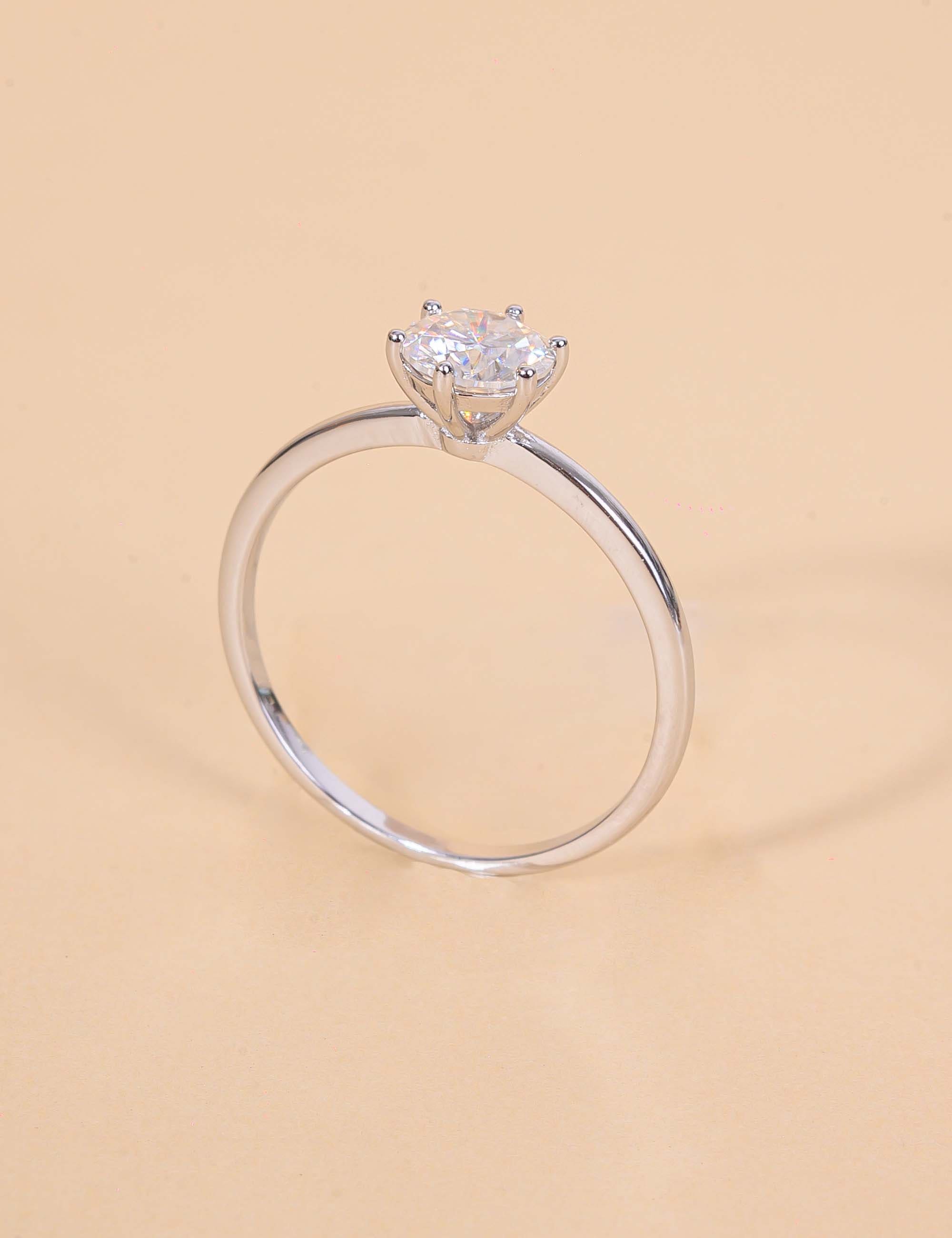 ANEL MOISSANITE SOLITÁRIO 6MM - AN291390002