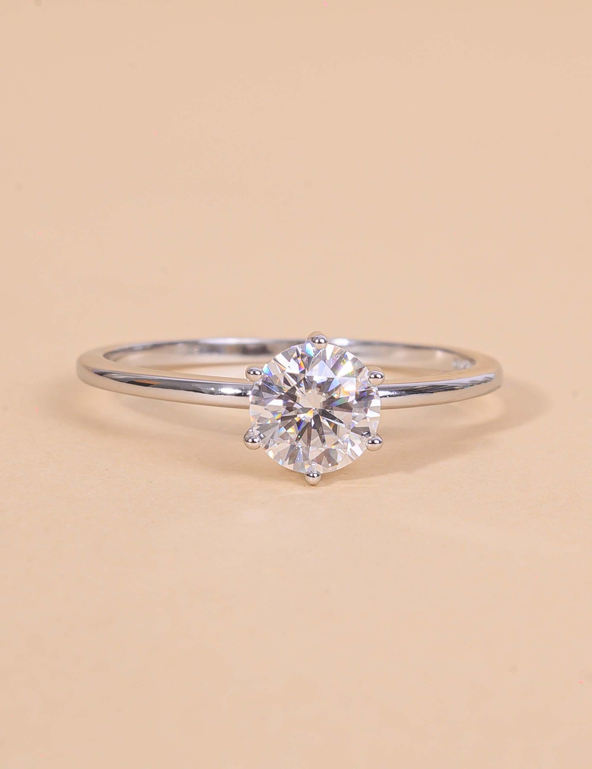 ANEL MOISSANITE SOLITÁRIO 6MM - AN291390003