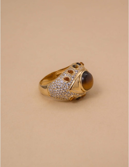 ANEL OLHO GREGO COR:OLHO DE TIGRE - AN29038VO01 Tamanho:20