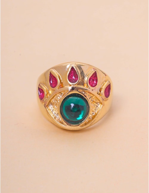 ANEL OLHO GREGO VERDE DOURADO - AN29112VO03