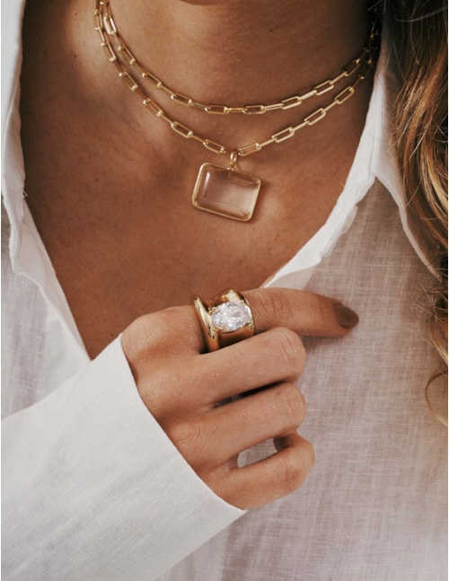 ANEL OURO CRISTAL OVAL - AN29135VO01