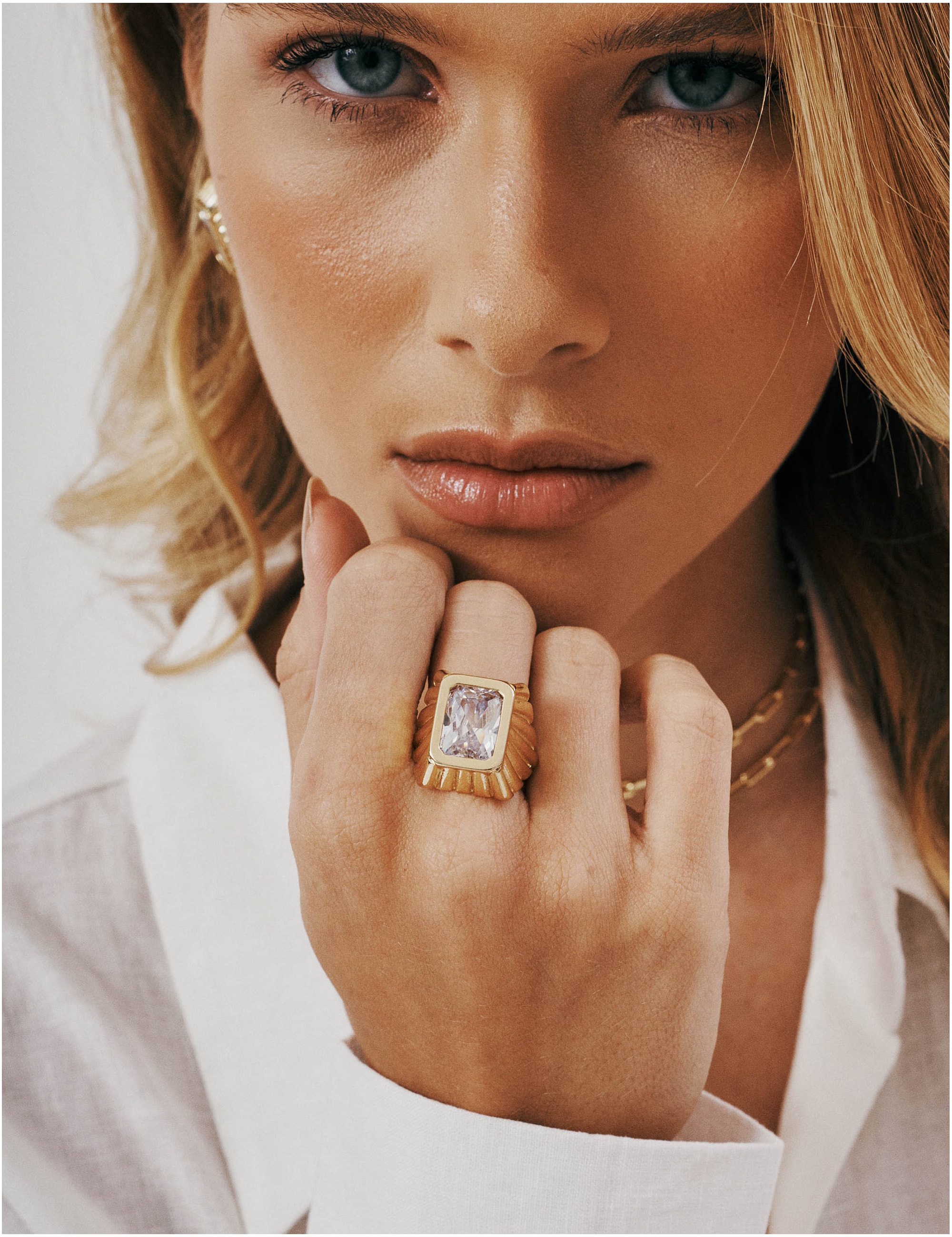 ANEL OURO CRISTAL QUADRADO - AN29134VO01