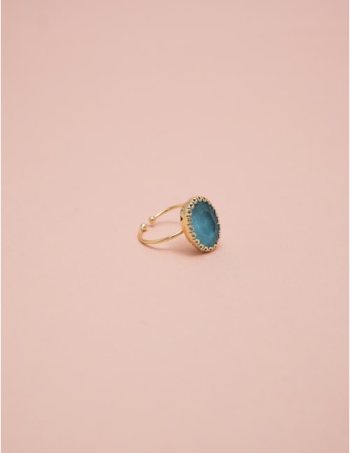 ANEL OVAL CRISTAL AZUL CELESTE - AN29053VO32