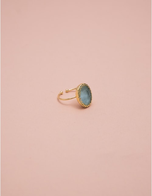 ANEL OVAL CRISTAL AZUL CLARO - AN290053VO30