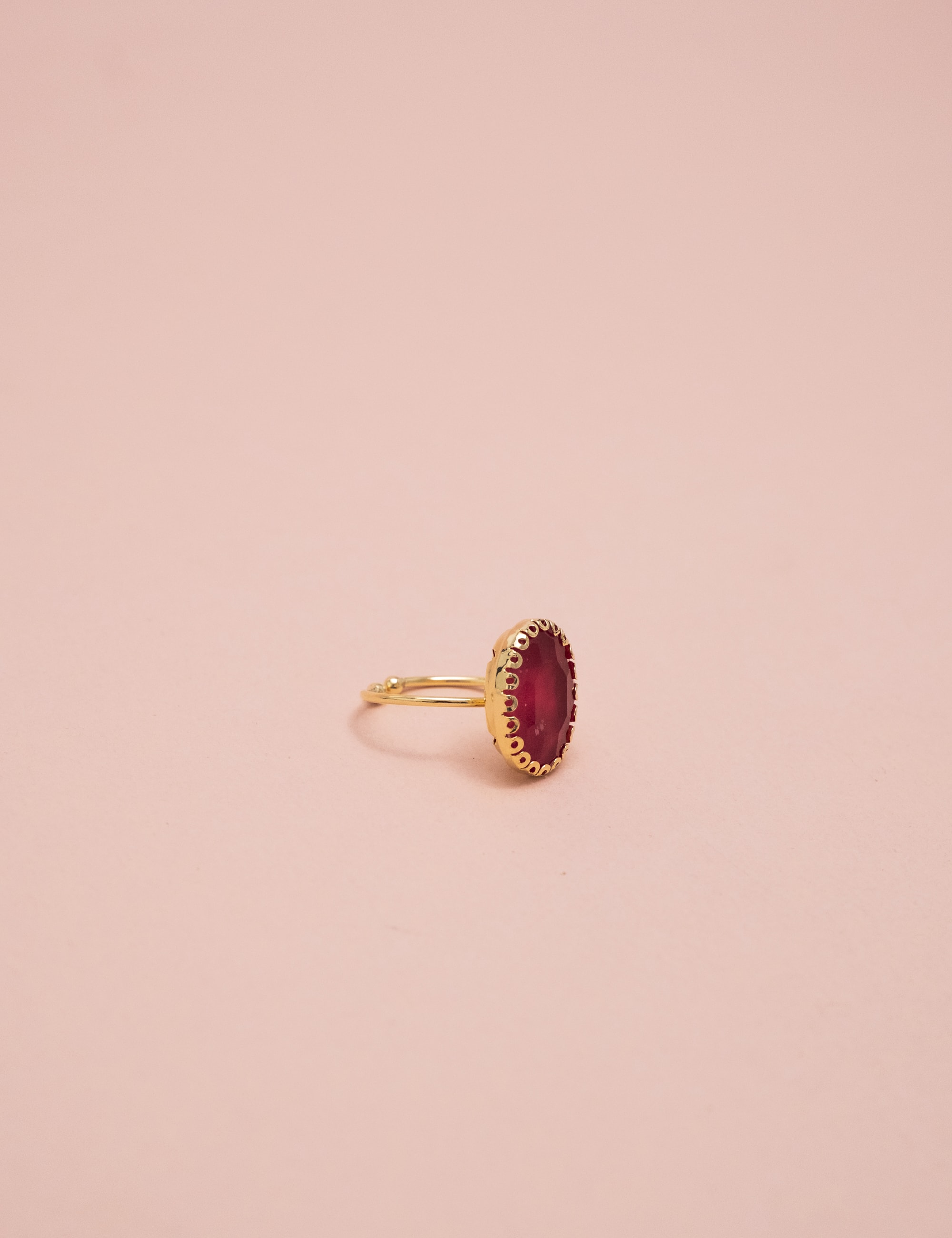 ANEL OVAL CRISTAL ROSA ESCURO - AN29053VO06