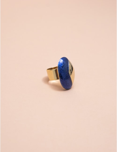 ANEL OVAL ESMALTADO AZUL - AN2970VO02
