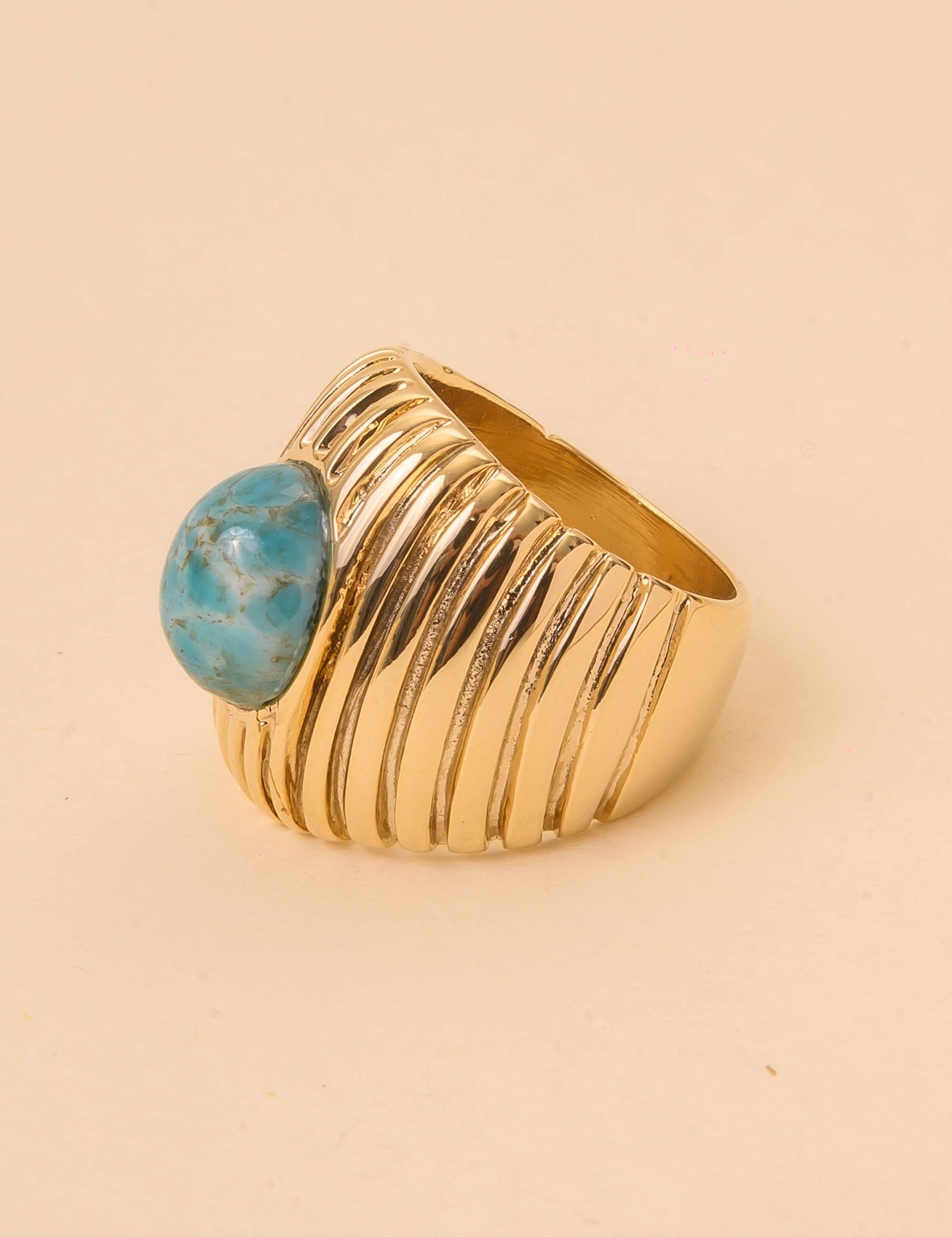 ANEL PEDRA TURQUESA OURO - AN29093VO16