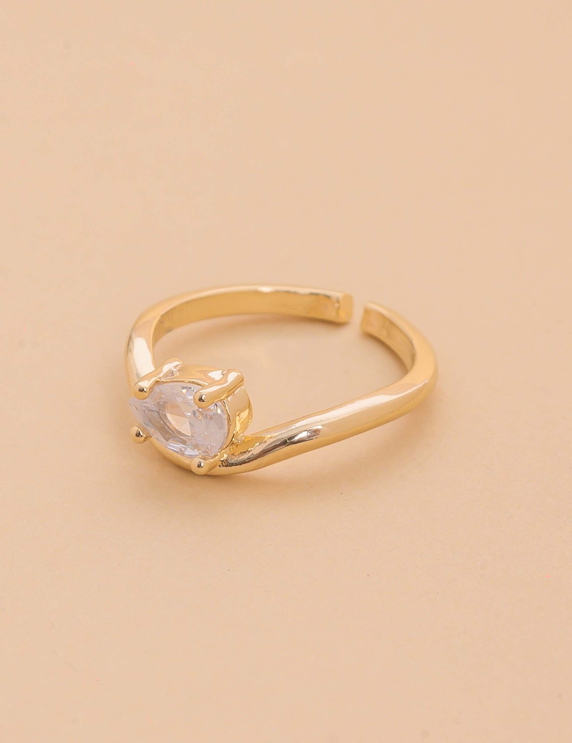 ANEL REGULÁVEL OURO CRISTAL GOTA - AN29142VO01