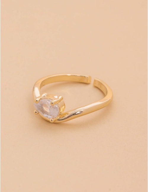 ANEL REGULÁVEL OURO CRISTAL GOTA - AN29142VO01