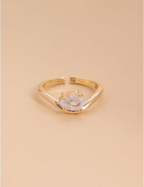 ANEL REGULÁVEL OURO CRISTAL GOTA - AN29142VO01