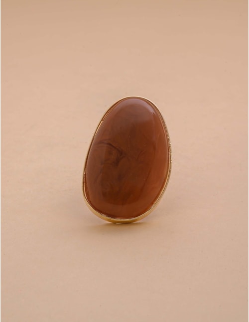 ANEL RESINA OVAL MARROM - AN29040VO03
