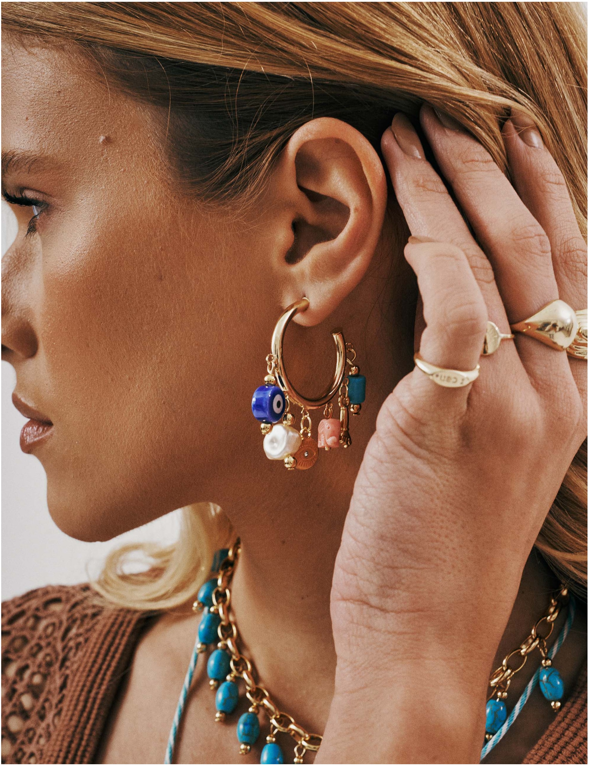 ARGOLA AMULETO COM PINGENTES - BR29269VO01