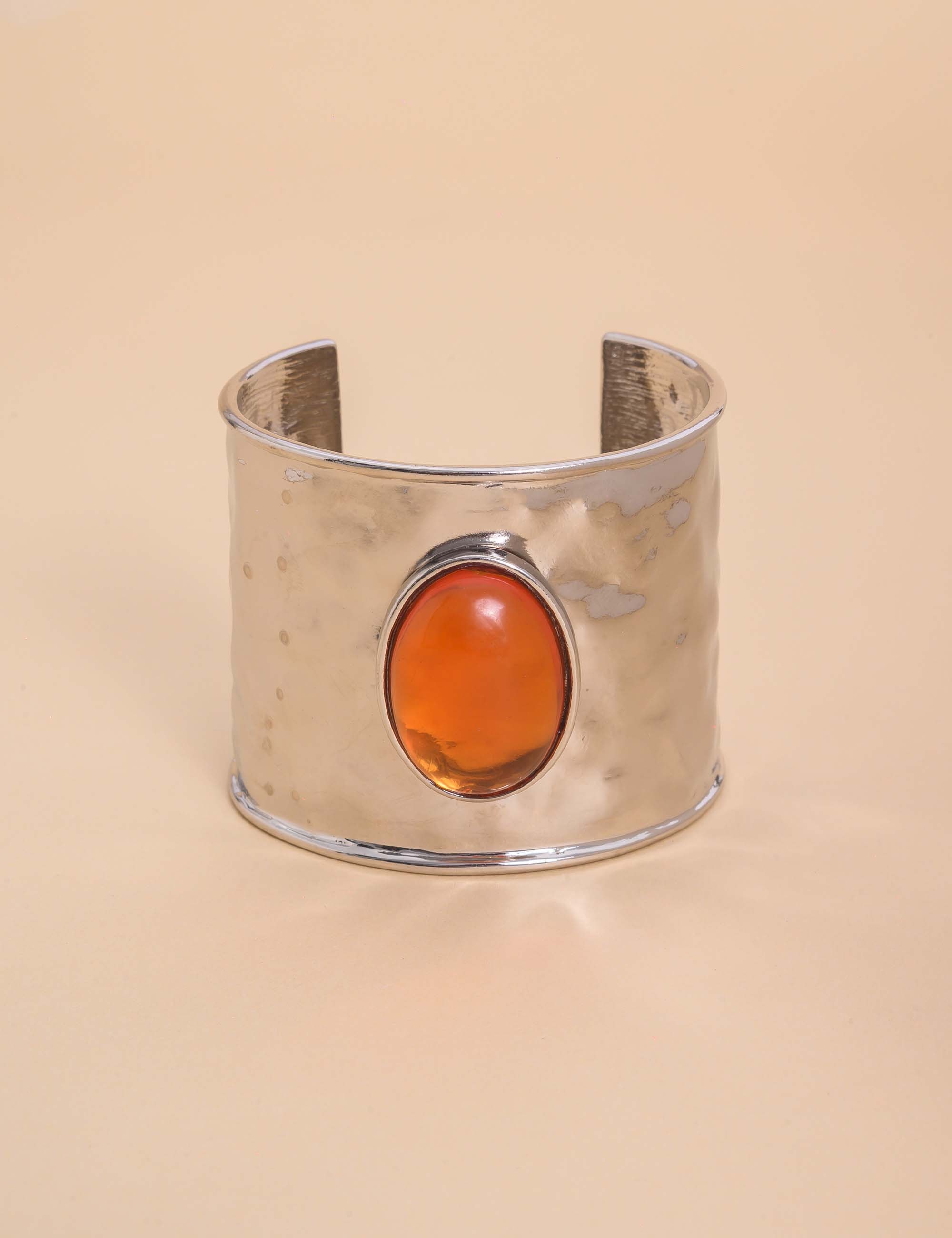 BRACELETE BIANCO PEDRA OVAL LARANJA - PU29073VO08