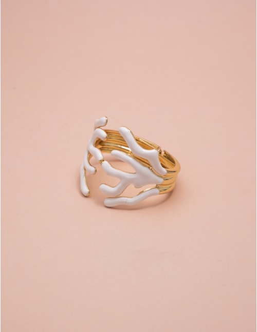 BRACELETE CORAL ESMALTADO BRANCO - BC29014VO01