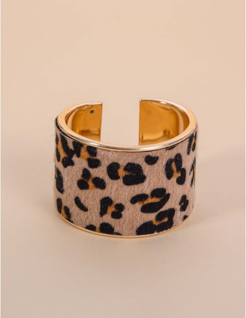 BRACELETE DE OURO ESTAMPA ONÇA - PU29072VO01