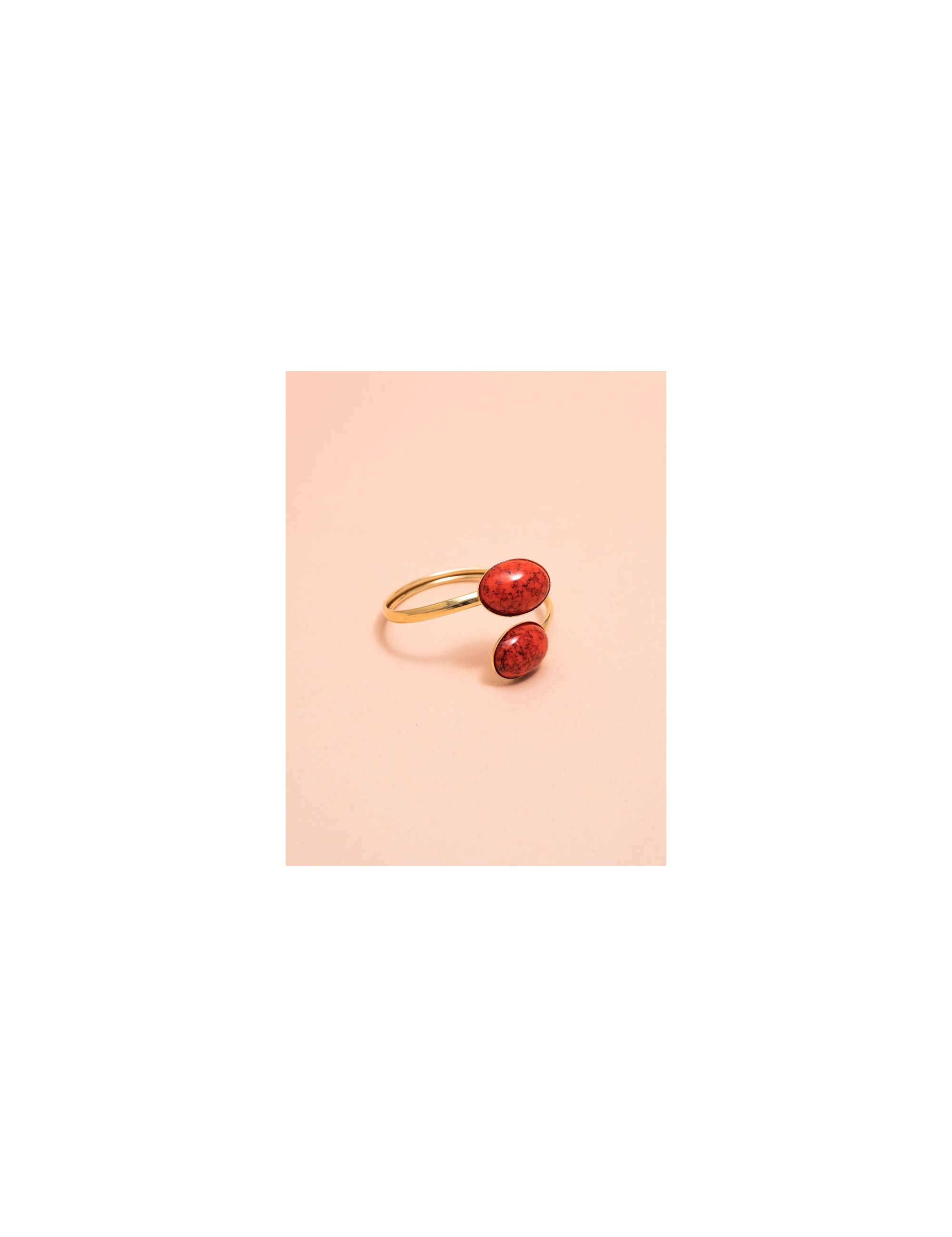 BRACELETE PEDRA HOWLITA VERMELHA - BC2955VO02