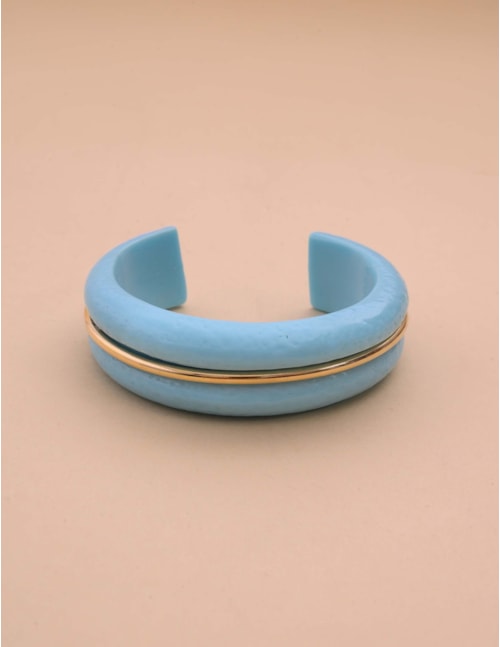 BRACELETE RESINA TURQUESA - BC29066VO02