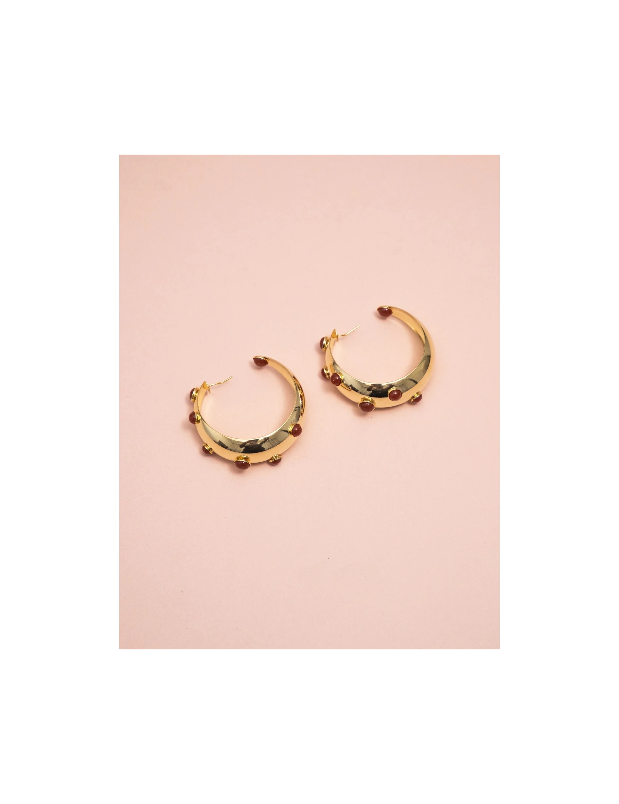 BRINCO ARGOLA M PEDRA MARROM- BR29063VO05