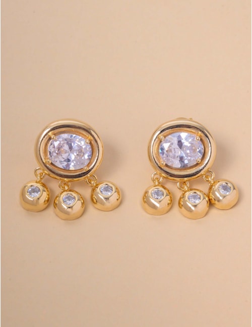 BRINCO CRISTAL OVAL OURO - BR29264VO01
