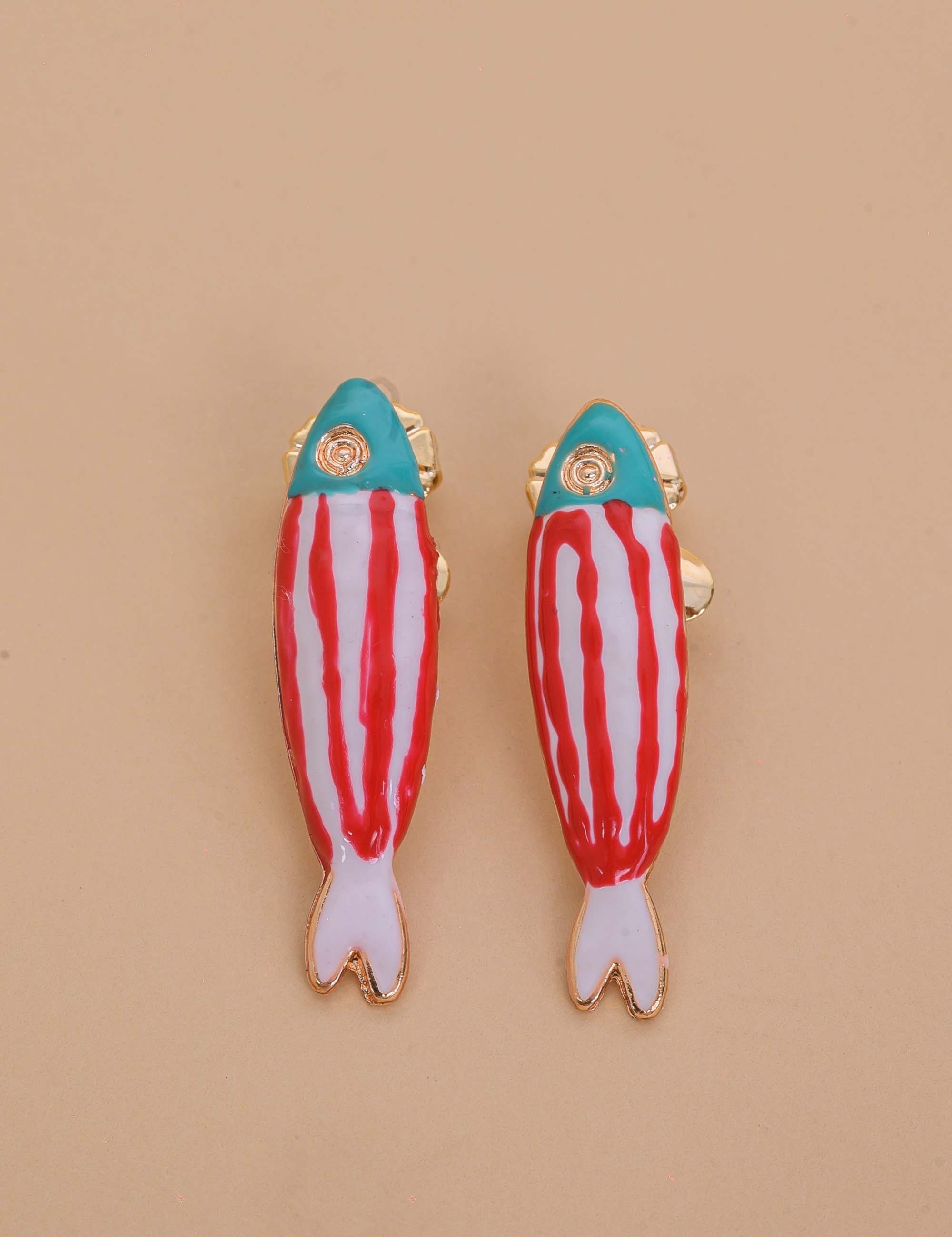 BRINCO DE OURO PEIXE ESMALTADO COLORIDO - BR29272VO232