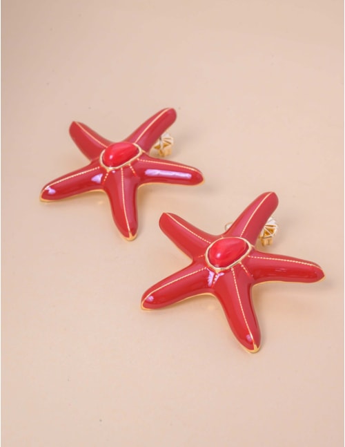 BRINCO ESTRELA VERMELHO DOURADO - BR29238VO05
