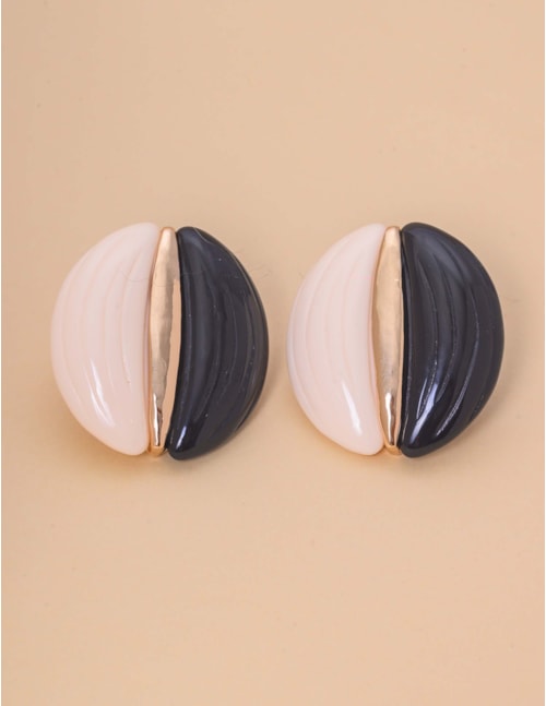 BRINCO OURO RESINA DETALHE DOURADO PRETO - BR29240VO04