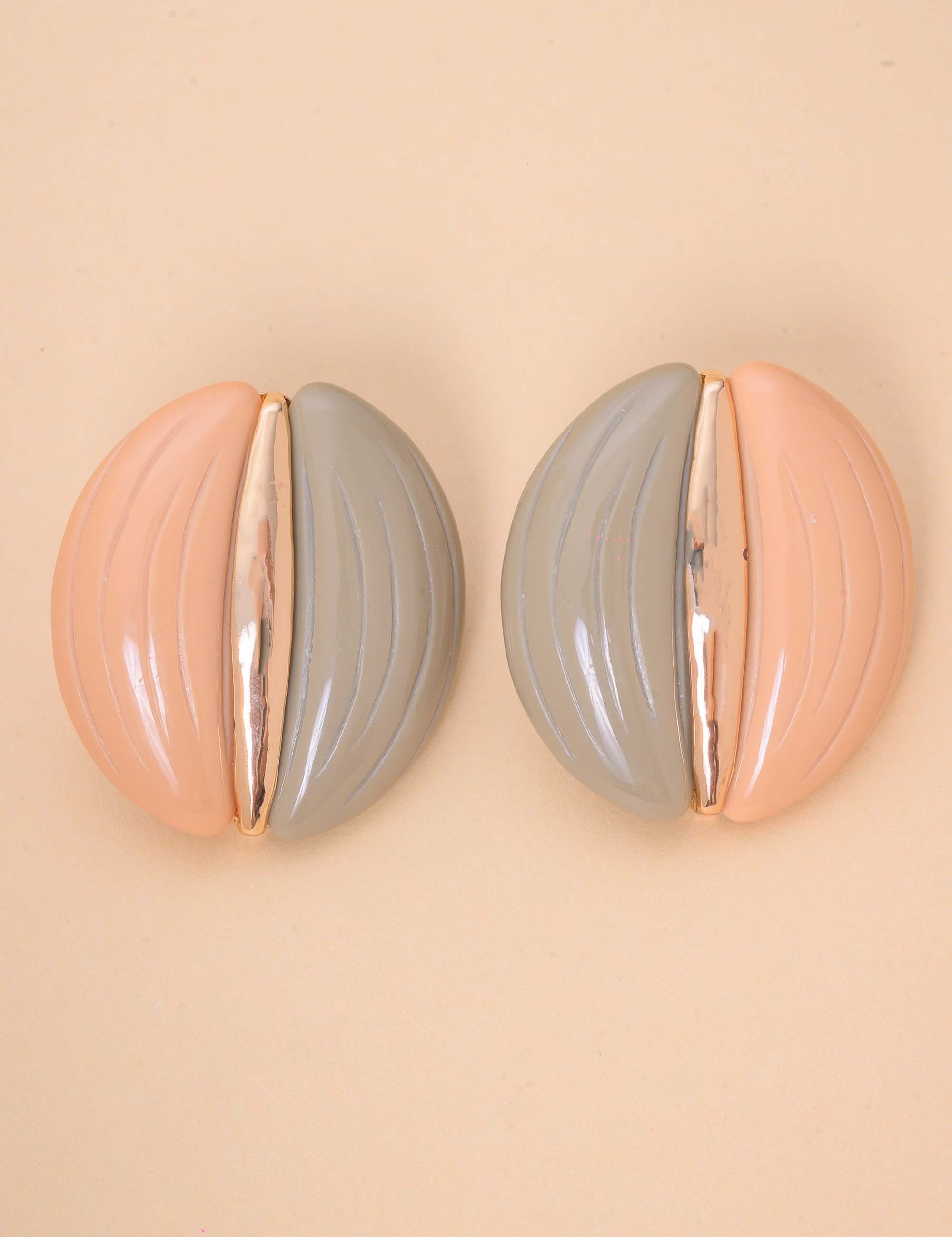 BRINCO OURO RESINA DETALHE DOURADO VERDE PASTEL - BR29240VO13