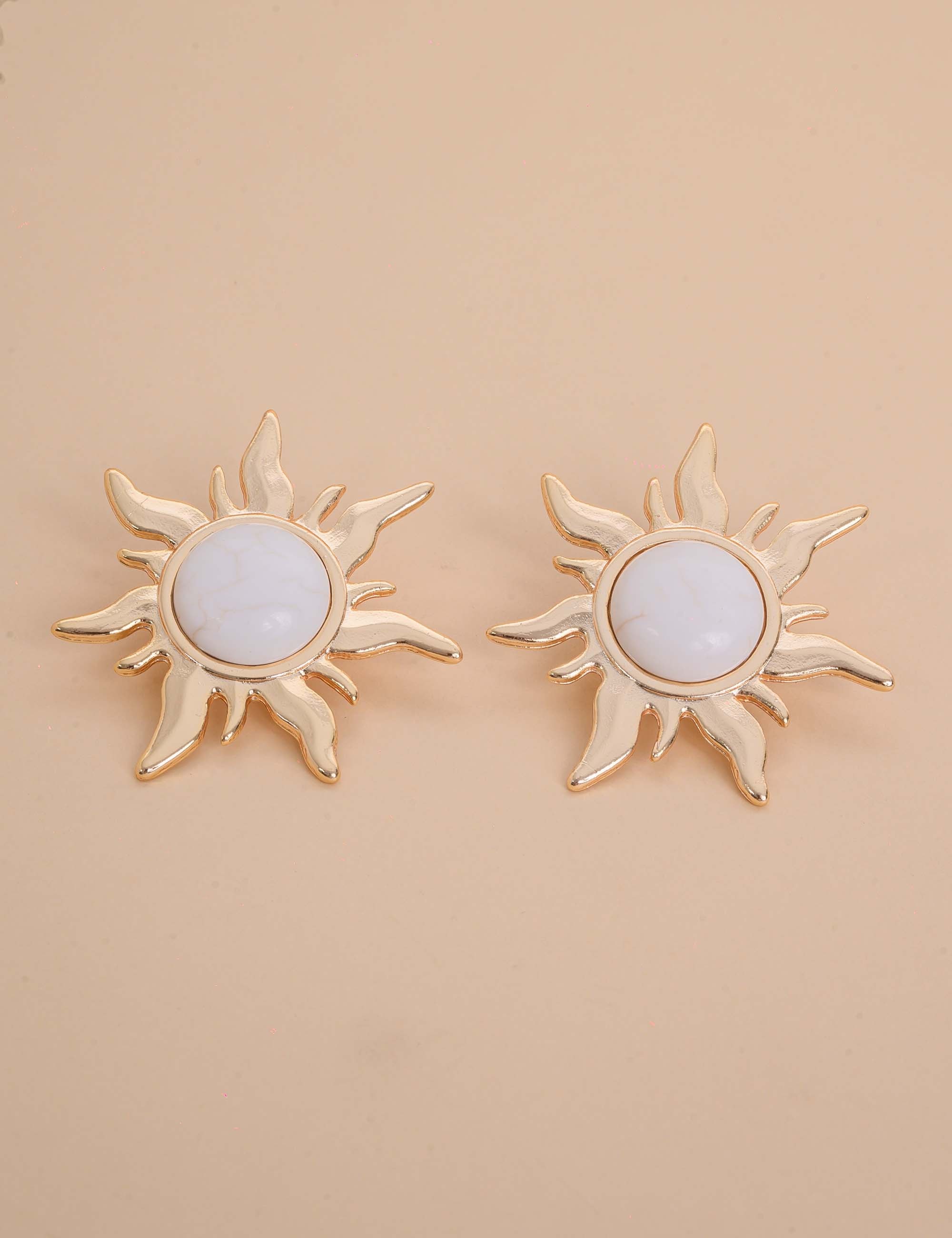 BRINCO OURO SOL PEDRA BRANCA - BR29274VO15