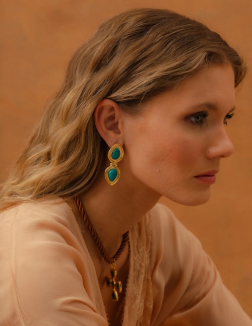 BRINCO PEDRA TURQUESA - BR29118V002