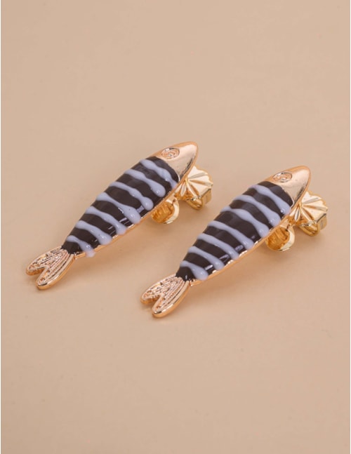 BRINCO PEIXE RESINA ESMALTADO PRETO E BRANCO - BR29272VO153