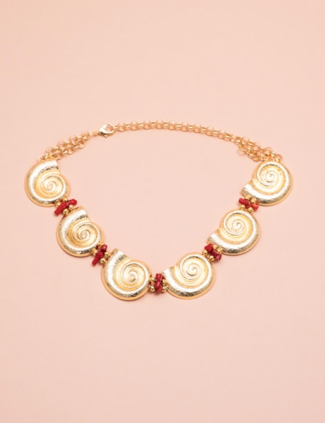 CHOKER CONCHA PEDRA CORAL - CO3075VO01