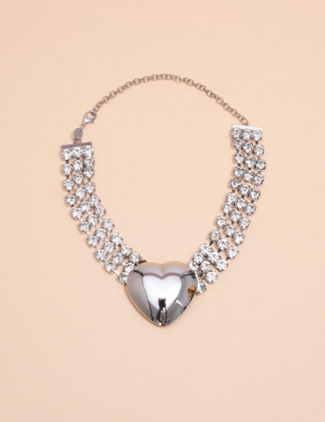 Choker Coração Silver