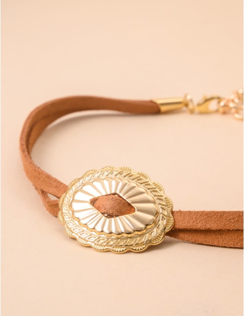 CHOKER FITA  MARROM CLARO - CO29218
