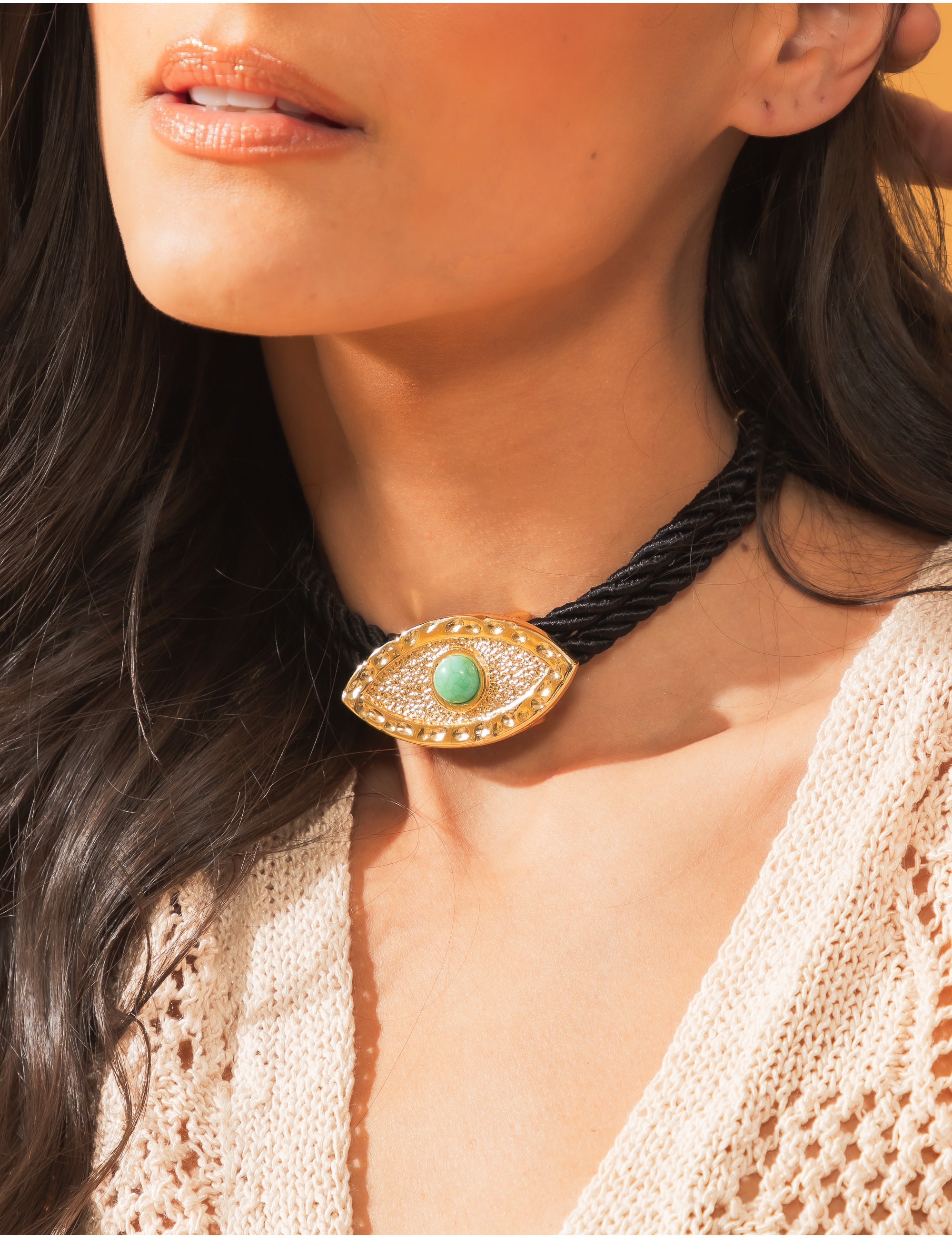 CHOKER PEDRA TURQUESA - CO29026VO01