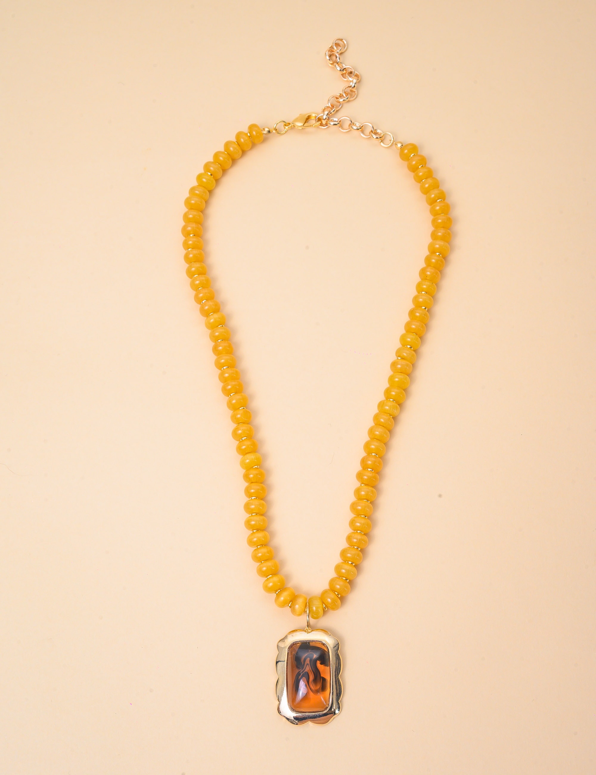 COLAR AMARELO PINGENTE RETAGULAR - CO29334VO07