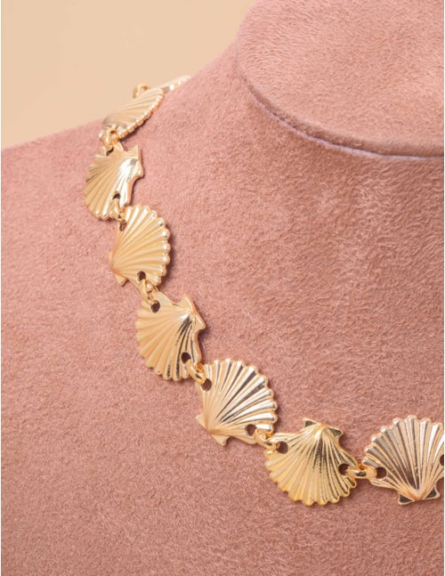 COLAR CHOKER OURO CONCHAS - CO29327VO001