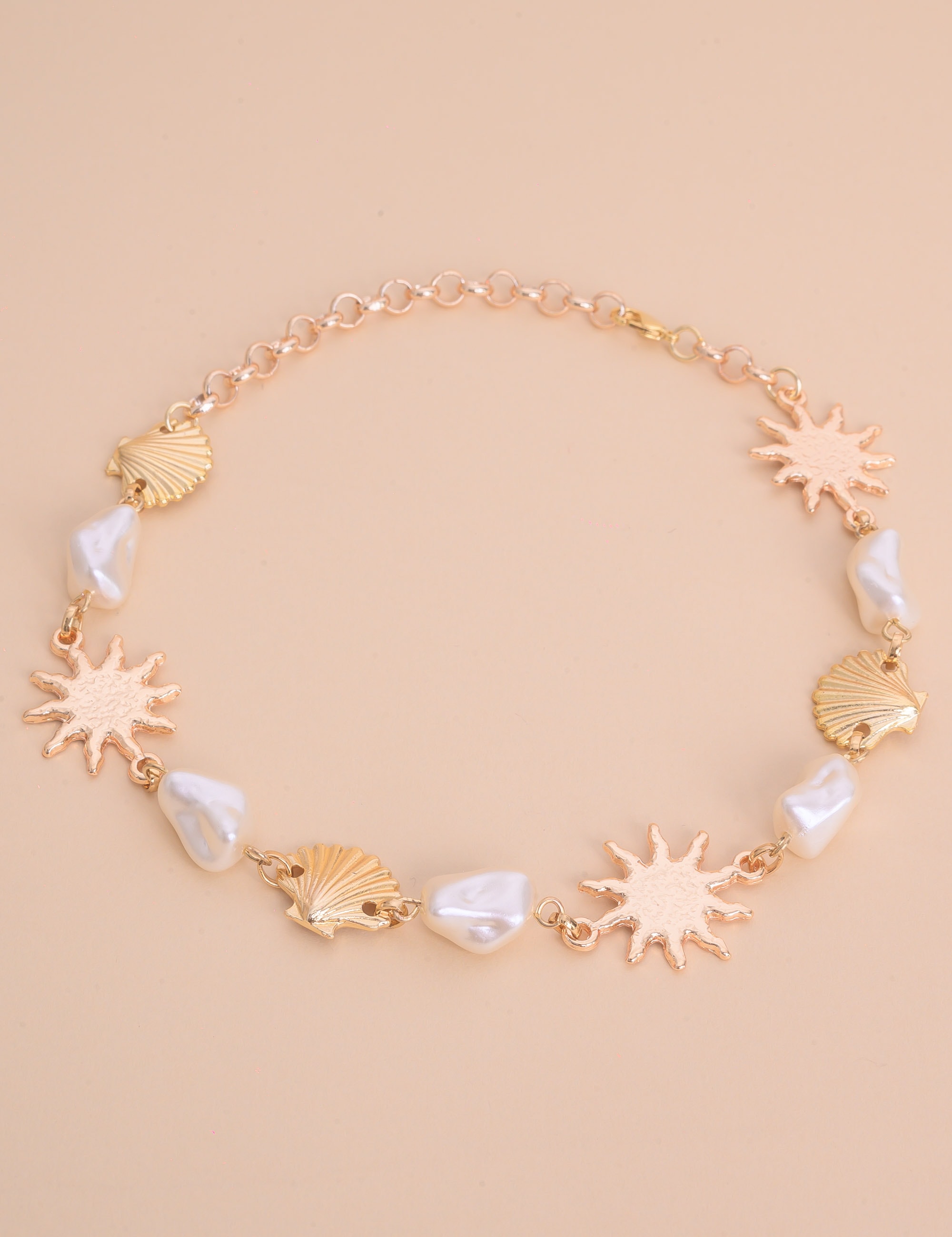 COLAR CHOKER OURO CONCHAS E SOL PEROLADO - CO29327VO012