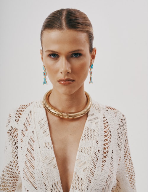 COLAR CHOKER OURO ESPIRAL - CO29302VO01