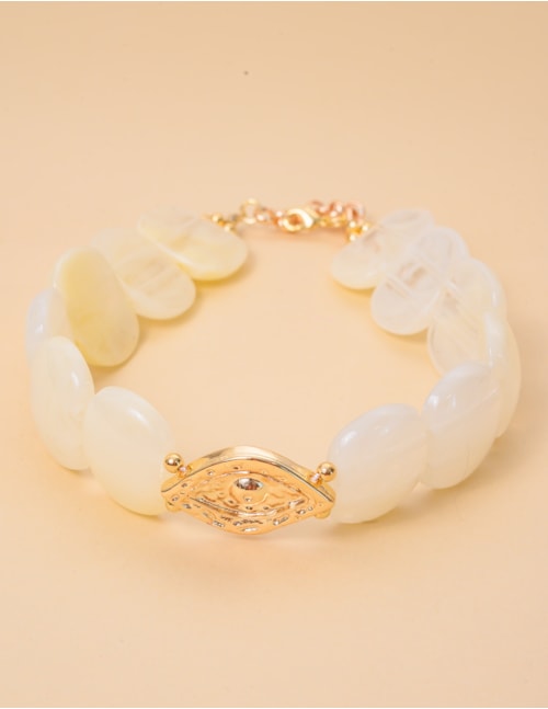 COLAR CHOKER RESINA OFF WHITE OLHO  - CO29329V017