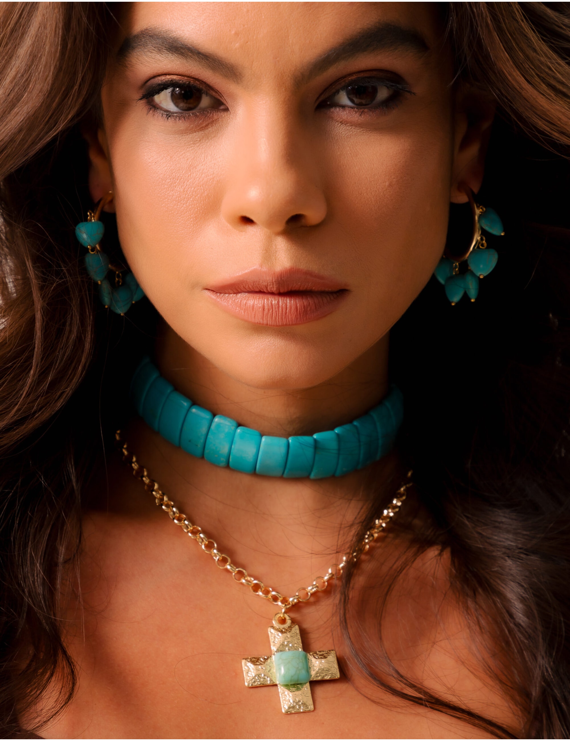COLAR CHOKER TURQUESA - CO29102VO02