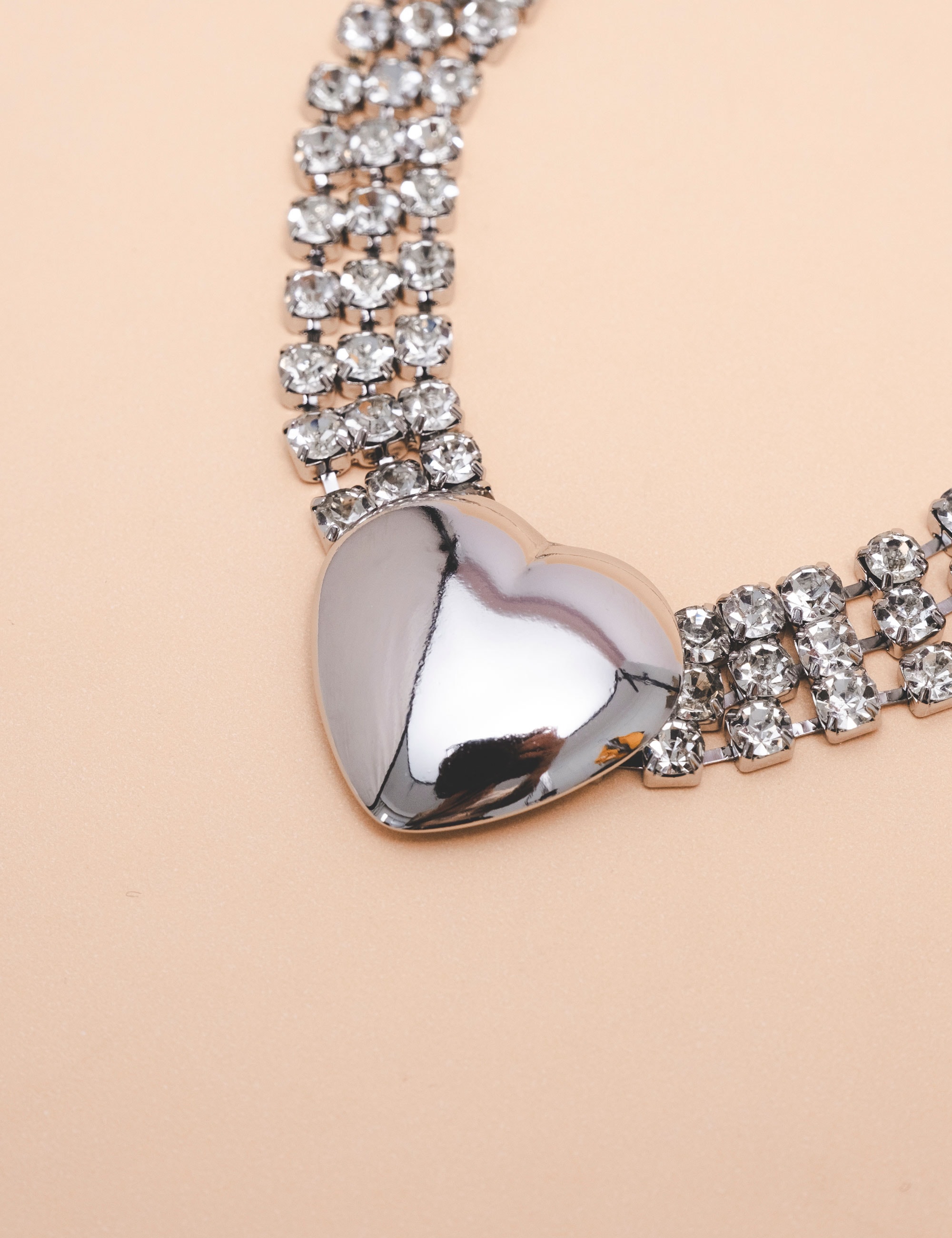 COLAR CORAÇÃO STRASS SILVER - CO2971