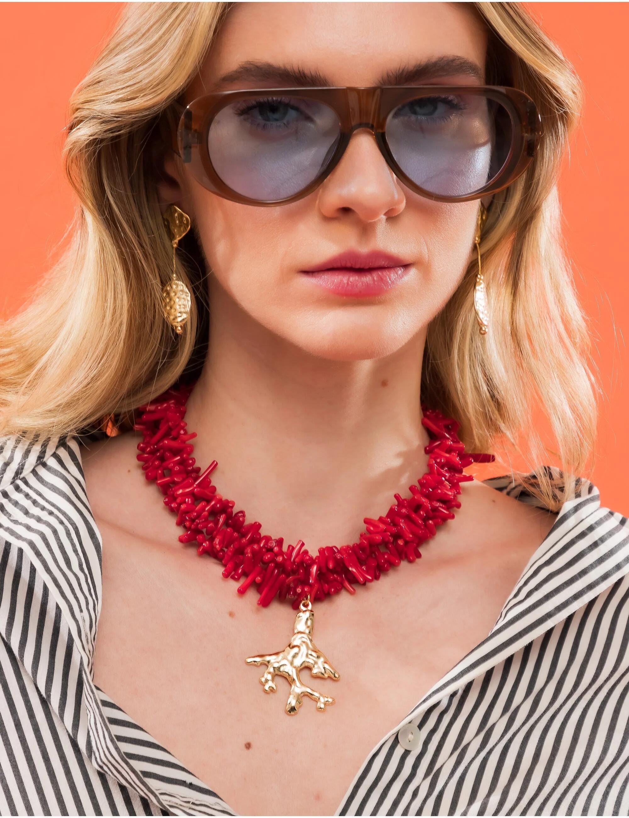 COLAR CORAL DE CASCALHO CLARA B2B - CO3036VO01