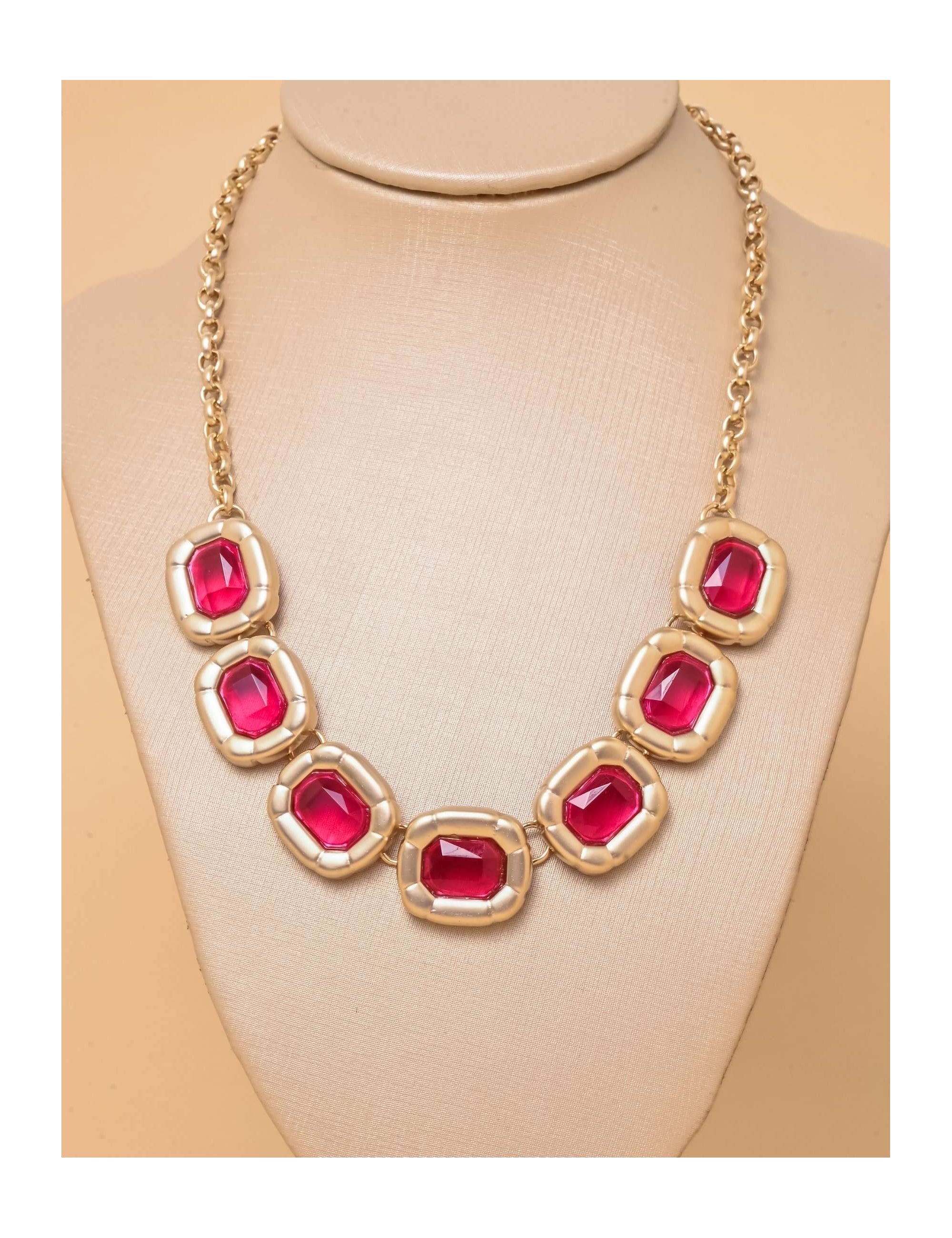 Colar Cristais Rosa
