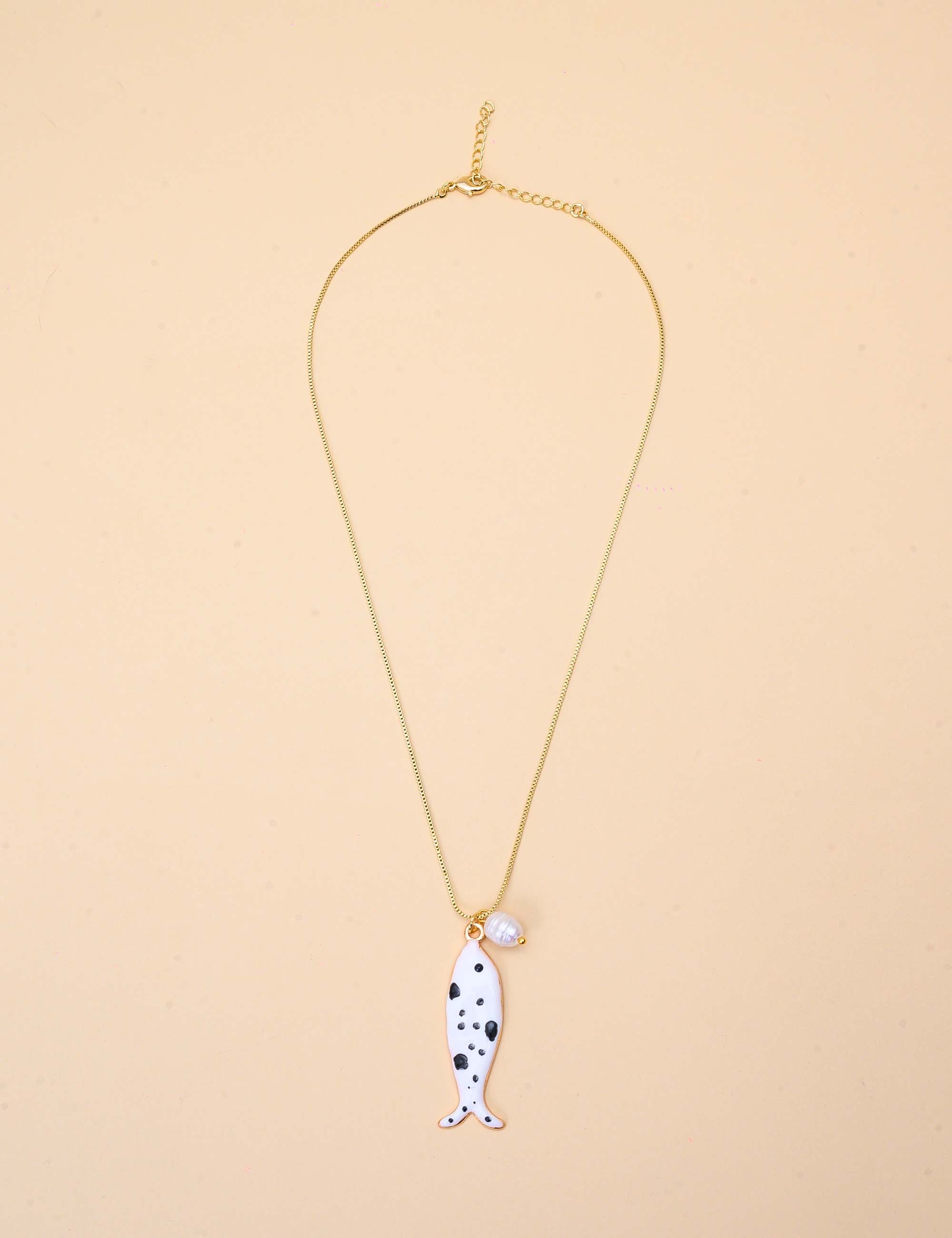 COLAR DE ESFERA PINGENTE PEIXE  - CO29332