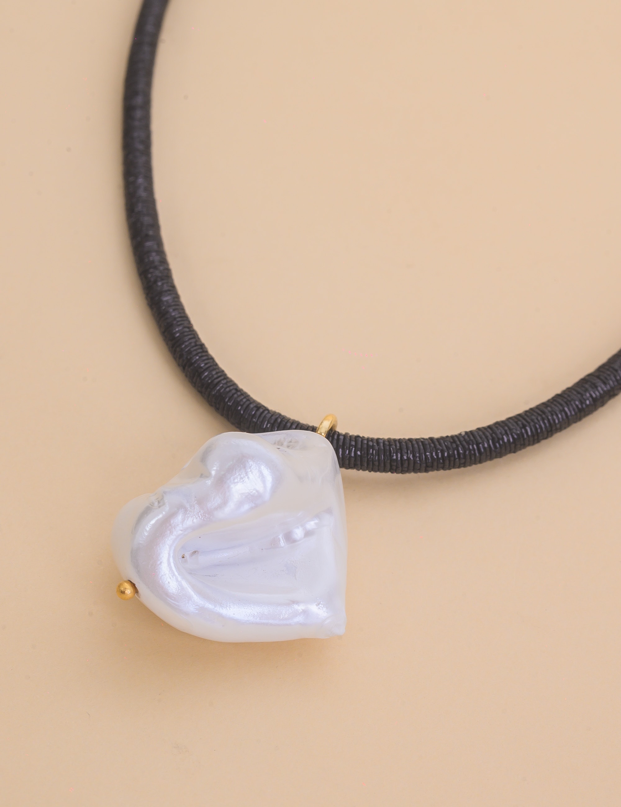 COLAR DE LUREX COM PINGENTE DE PEDRA PEROLADA - CO29376VO22