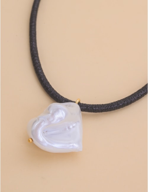 COLAR DE LUREX COM PINGENTE DE PEDRA PEROLADA - CO29376VO22