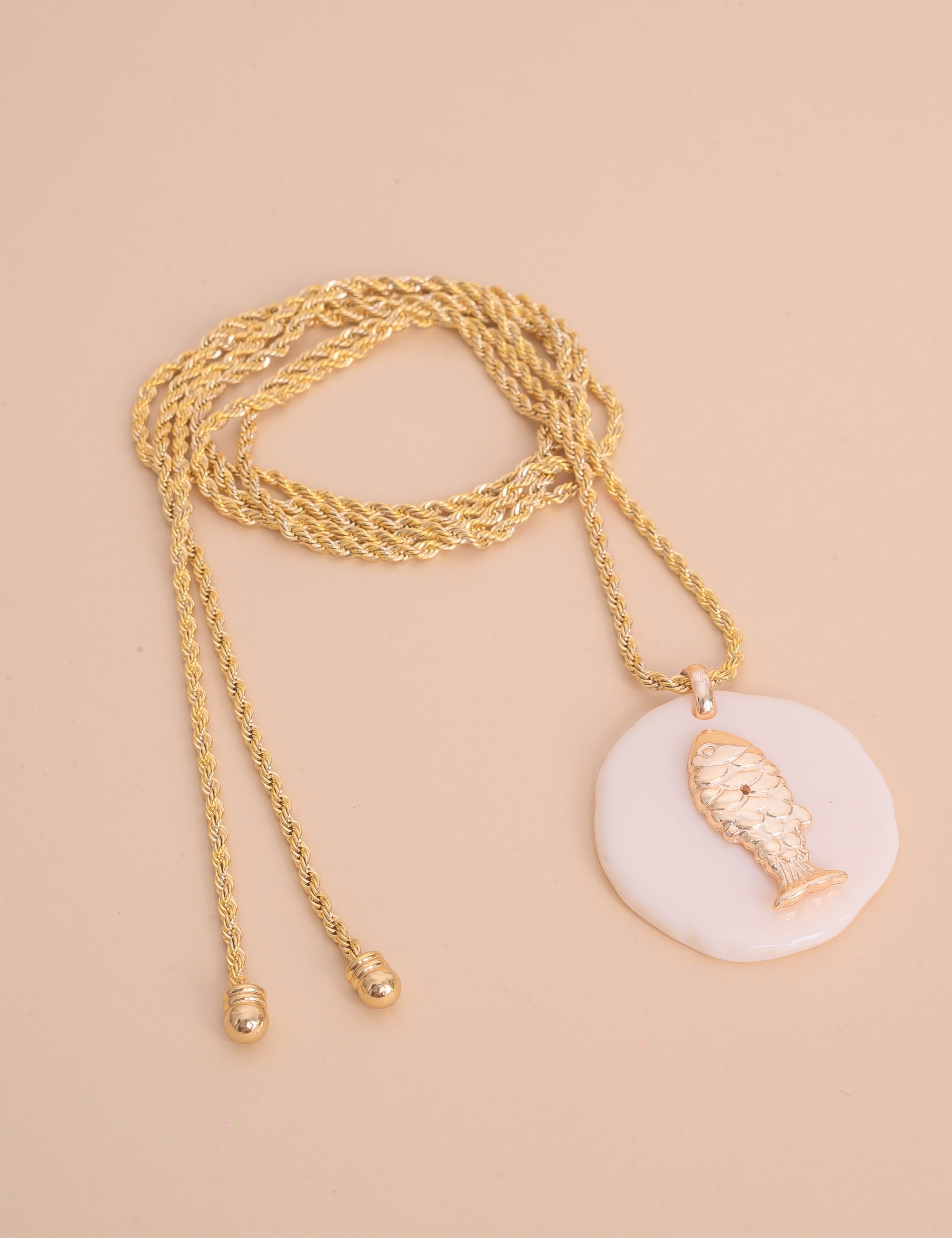 COLAR DE OURO PINGENTE PEIXE - CO29361