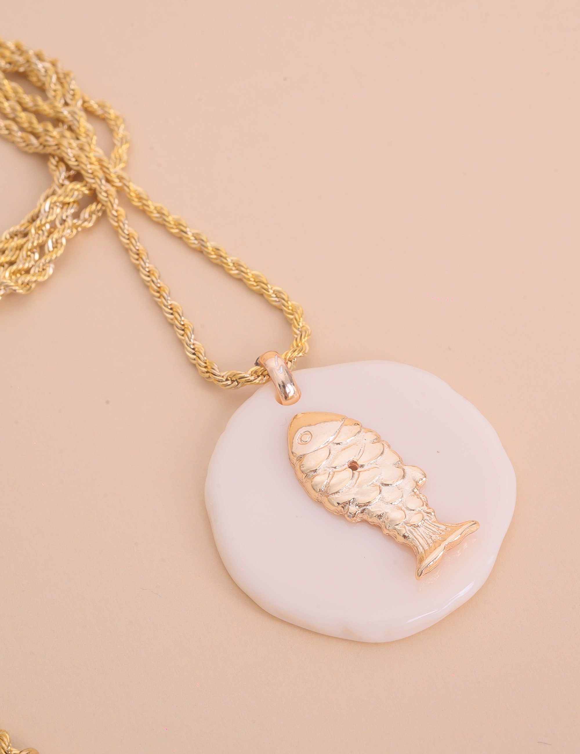 COLAR DE OURO PINGENTE PEIXE - CO29361